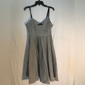 Unique Vintage x Micheline Pitt black and white gingham swing dress. Size XL.